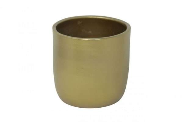 Maceta ceramica oro metalizado 15cm