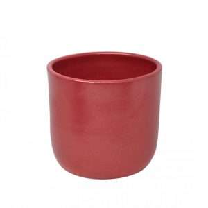 Maceta ceramica rojo metalizado 15cm